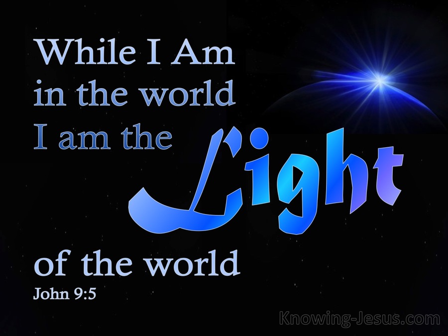 John 9:5 While In The World I Am The Light (blue)